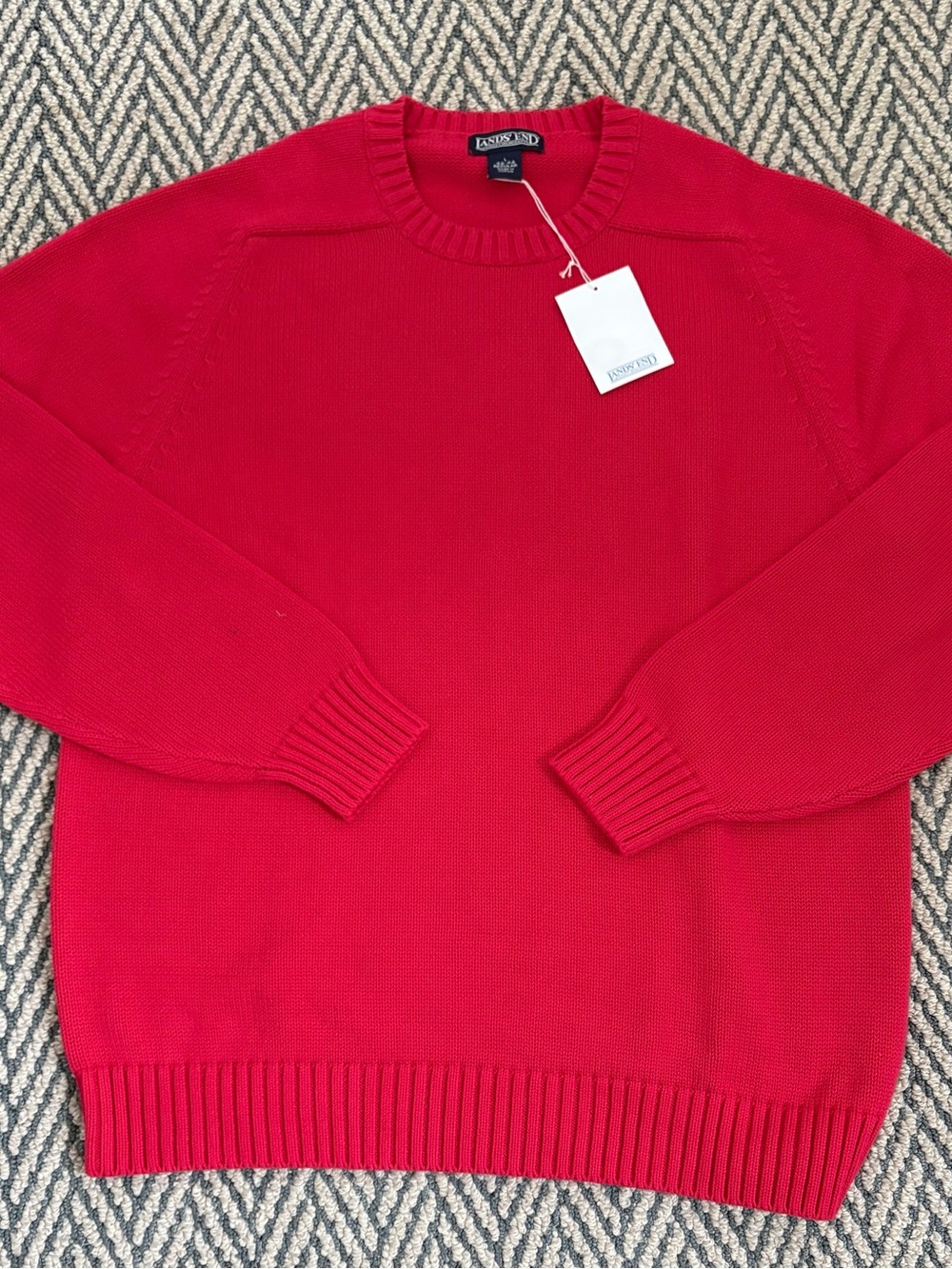 Lands' End Men’s Crewneck Sweater - Red
